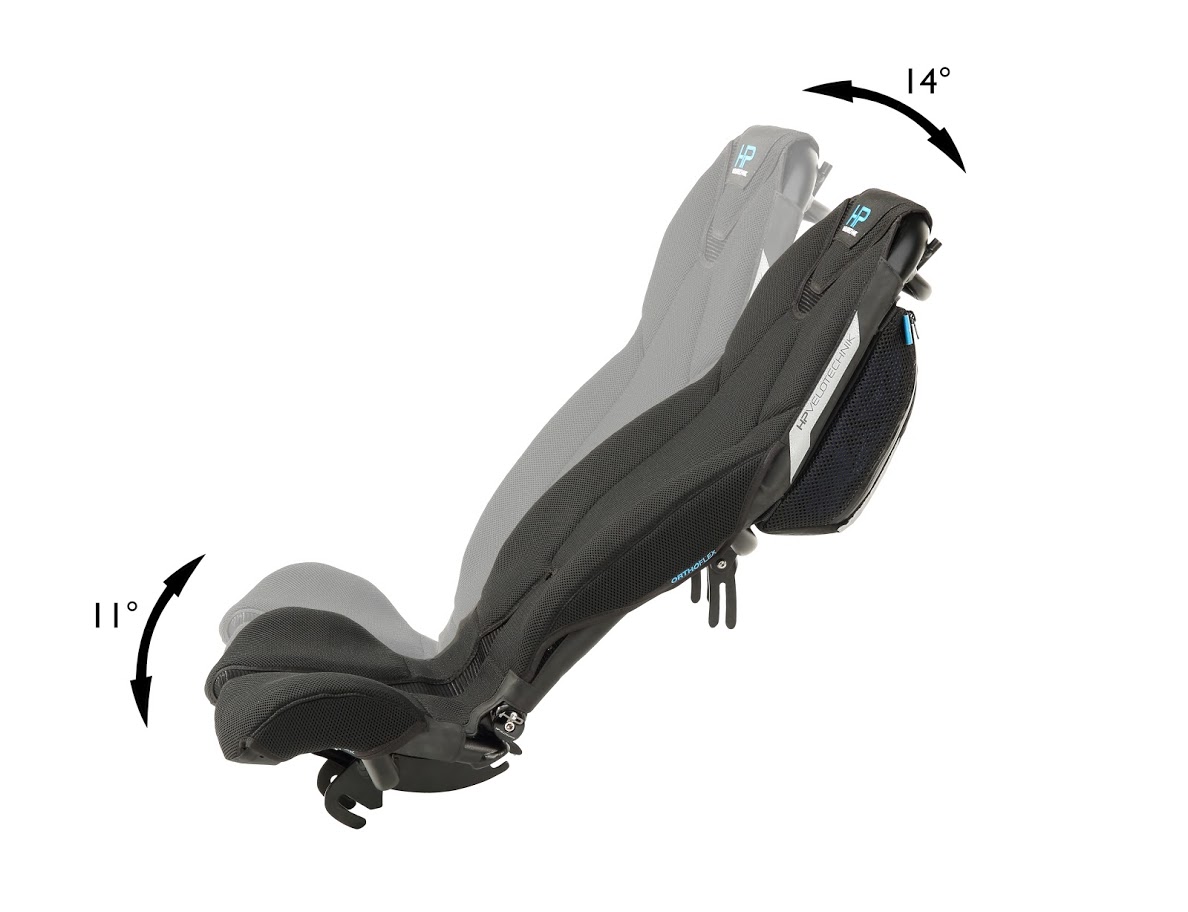 HP Velotechnik Sitz ErgoMesh Premium: Komfort & Funktion einzigartig ErgoMesh Premium Seite links Falttrick 2 MG 1218