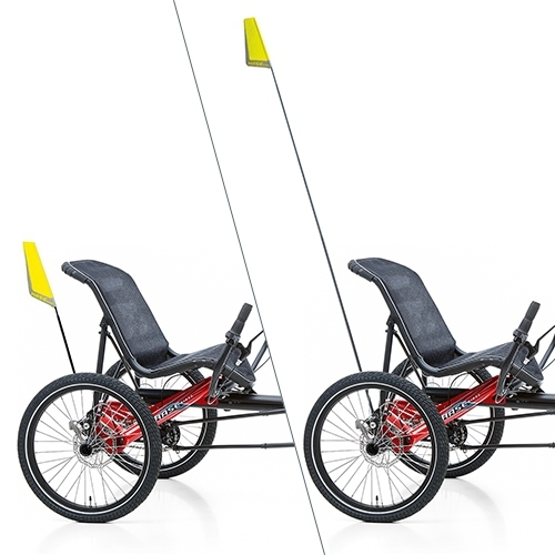 SW10193 Bild1 Hase Bikes Trike Liegerad Dreirad Therapierad Zubehr 26390 Hase Teleskopierbarer Wimpel mit Halter