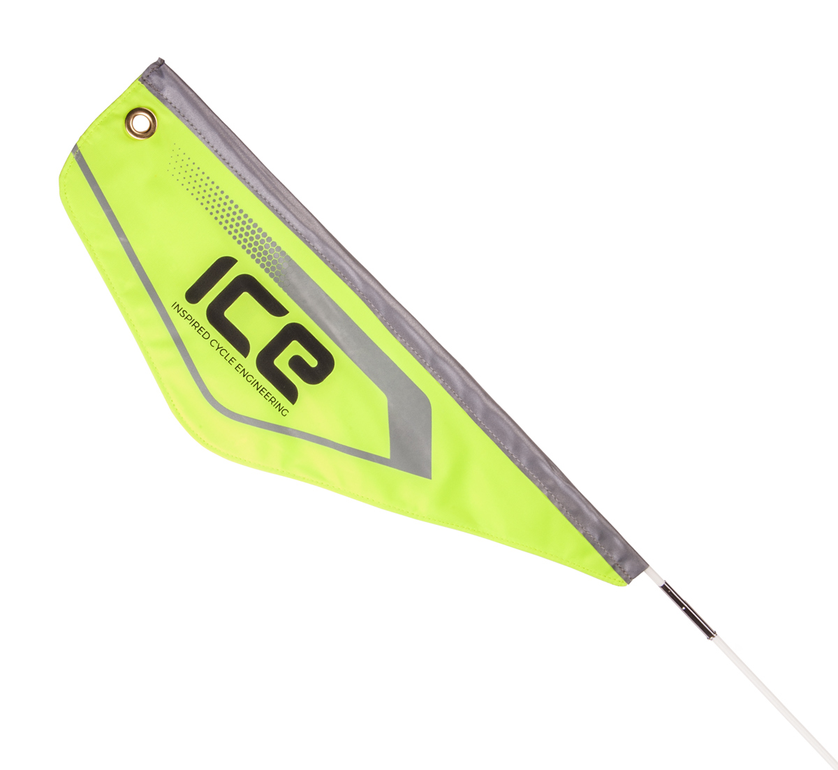 SW10326 Bild1 ICE Trike Liegerad Dreirad Therapierad Zubehoer 1417 ICE Flagge dreiteilig neongelb