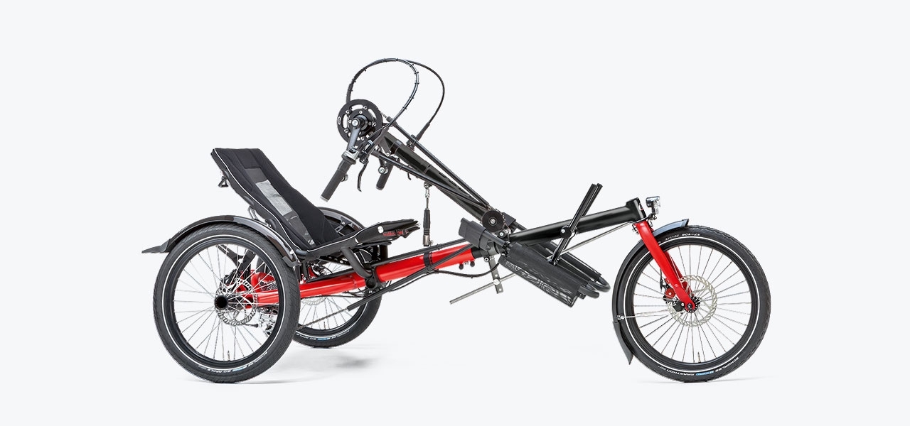 Hase Kettwiesel Handbike Karminrot matt | Topseller-Konfiguration