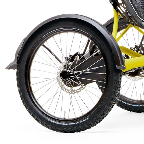 SW10197 Bild1 Hase Bikes Trike Liegerad Dreirad Therapierad Zubehr 25288 Hase Schutzbleche Nachrstset fr Kettwiesel Cross vorne und hinten schwarz matt